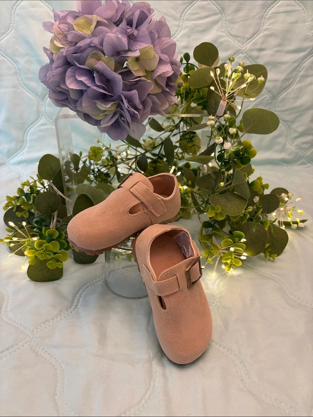 Toddler Suede Buckle Shoes in Tan